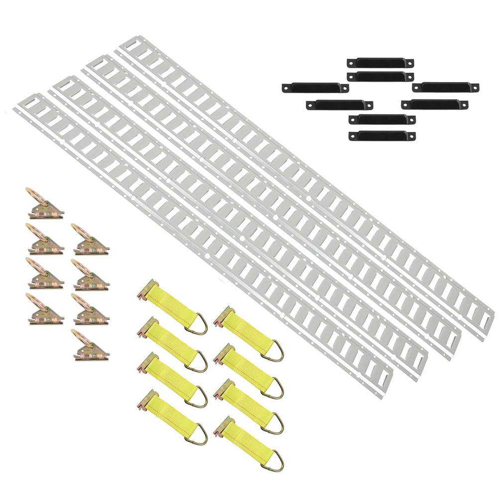 New 24PCS 5ft E Track Kit For Enclosed Cargo Trailers Secure Tie-Down Rails