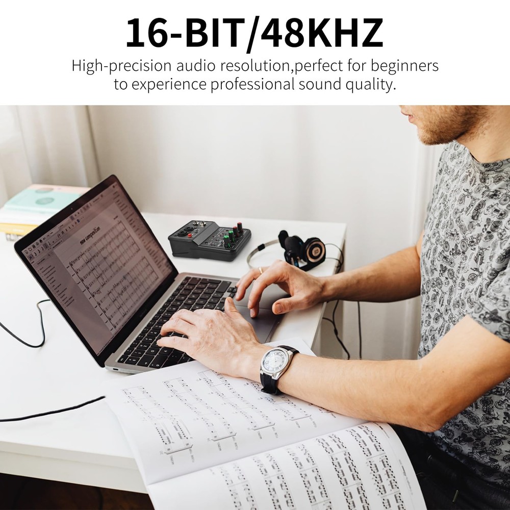 USB Audio Interface for PC,Interface for Recording Music Computer Recording A...