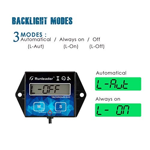 RL-HM011G Digital Hours Tachometer with Maintenance Reminder, Backlight