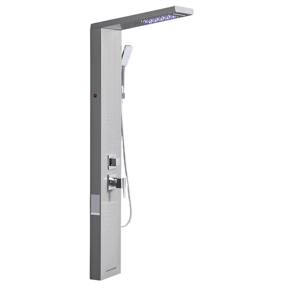 Shower Panel Tower System Stainless Steel Column Rainfall Waterfall Head 5 Modes