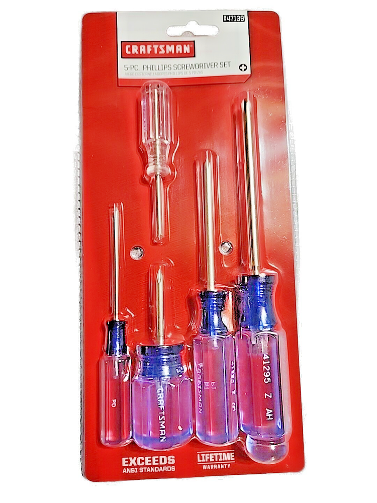 Craftsman 5 Piece Phillips Screwdriver Set