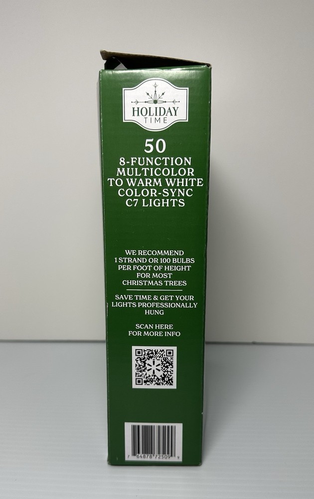 Holiday Time 50-Count 8-Function Multicolor to Warm White Color-Sync LED C7