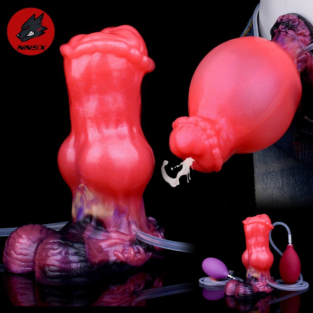 Fantasy Anal Plug Inflatable Ejaculation Dildo Squirting Penis Big Butt Expander