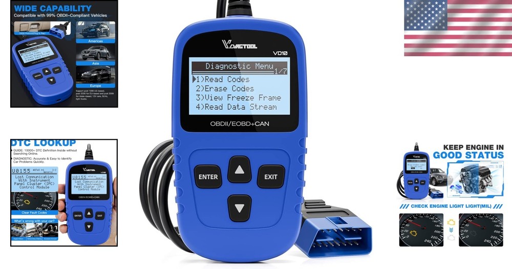 OBD2 Car Diagnostic Scanner Code Reader Engine Fault Clear Live Data I M