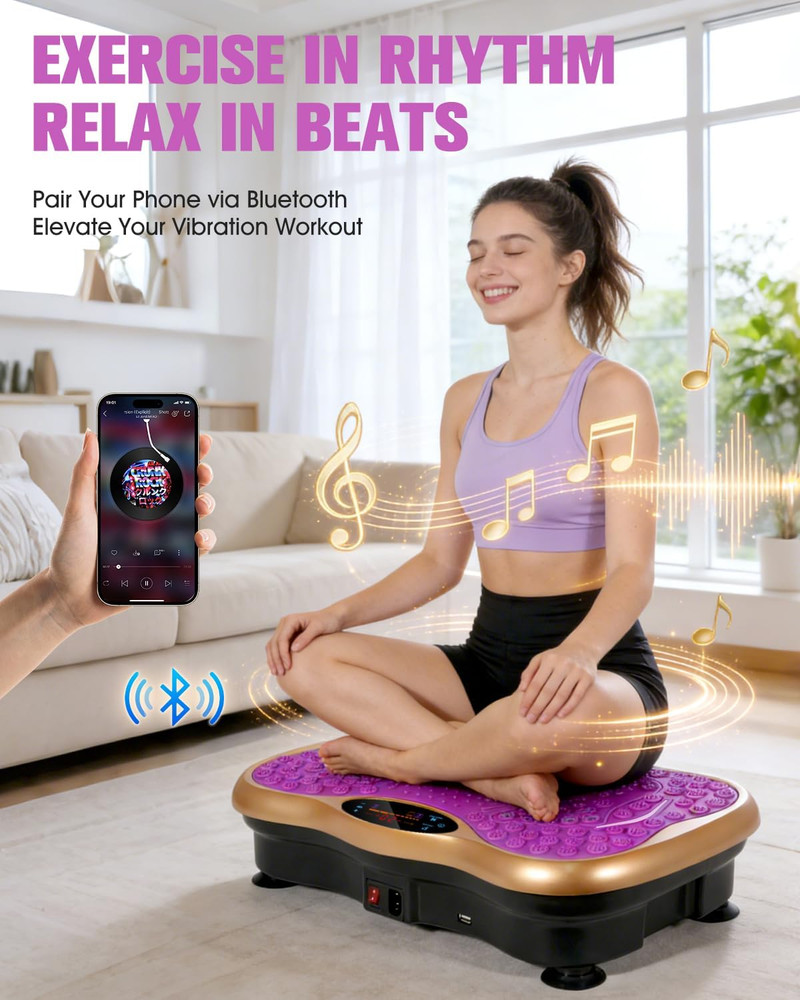 Vibration Plate Exercise Machine, Vibration Platform for Lymphatic Drainage Full