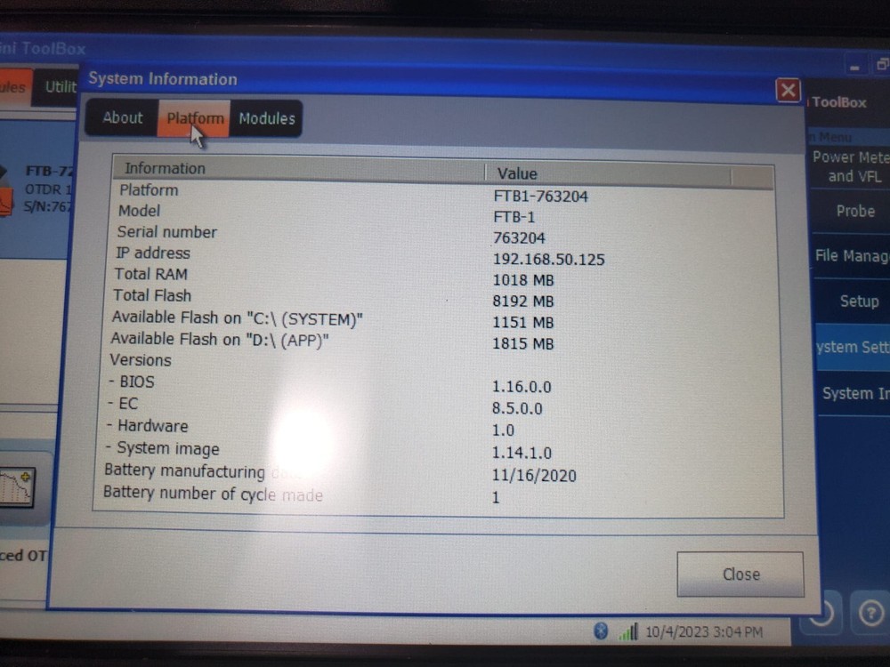 Exfo FTB-1-S2-8G,iOLM W/FTB-720-23B-EA