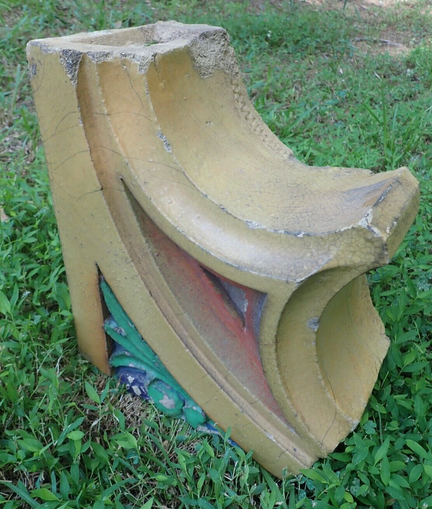 Architectural Salvage Polychrome Terra Cotta Block