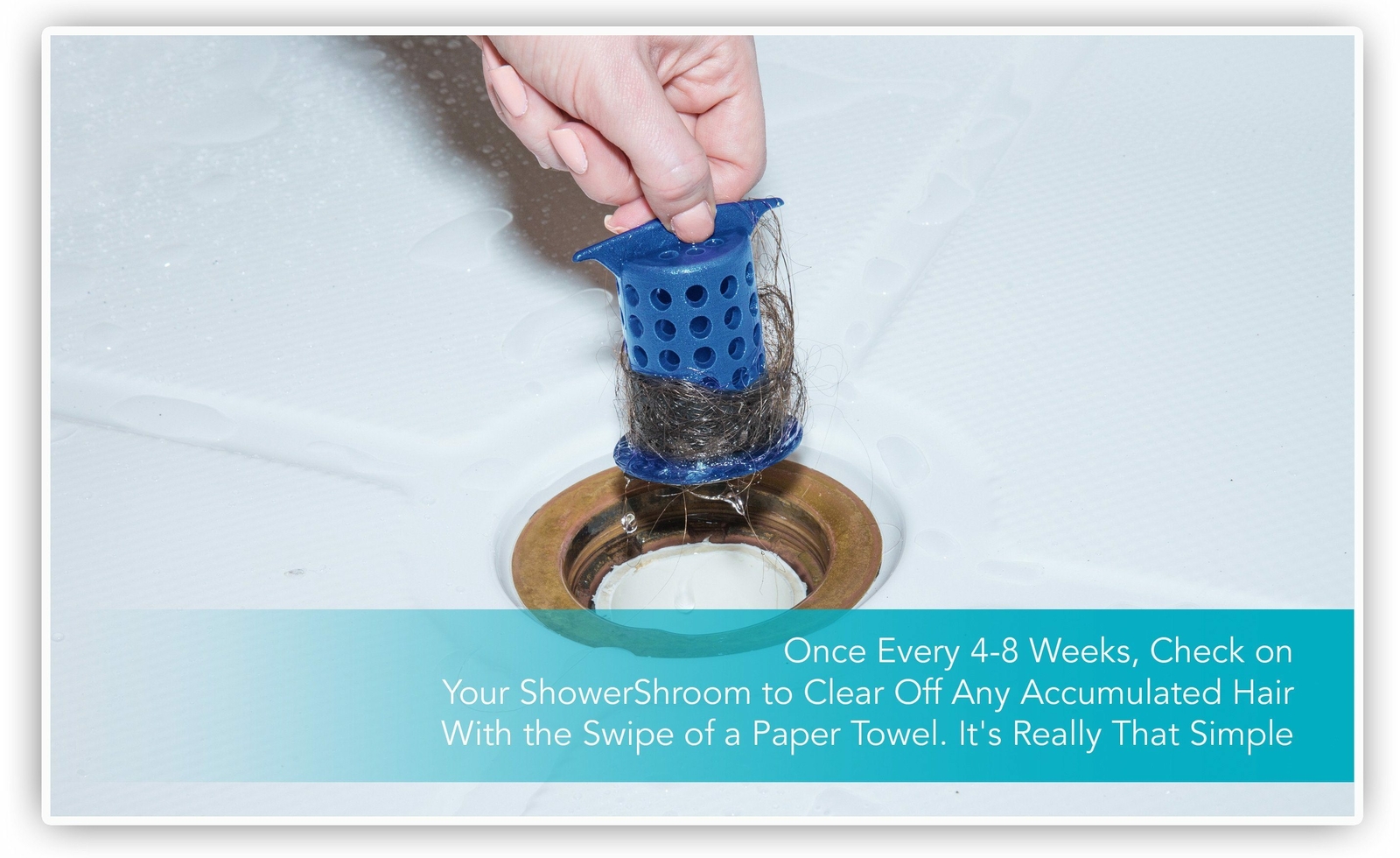 ShowerShroom® (Blue) 2" Revolutionary Hair Catcher for Shower Drain by TubShroom