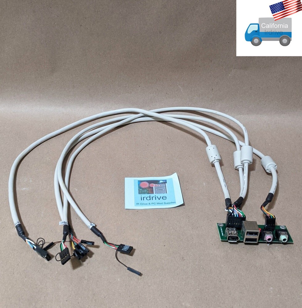 PC Tower Case Front Panel PCB Port Assembly: 2x USB 2.0/Audio/MIC/Firewire Cable