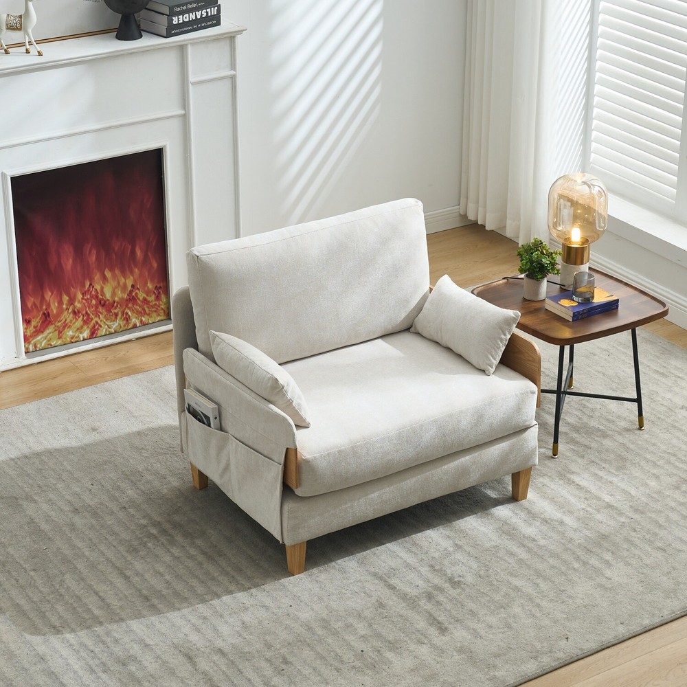 Convertible Sleeper Sofa Bed Multi-Functional Folding Recliner Chairs w/ Pillows