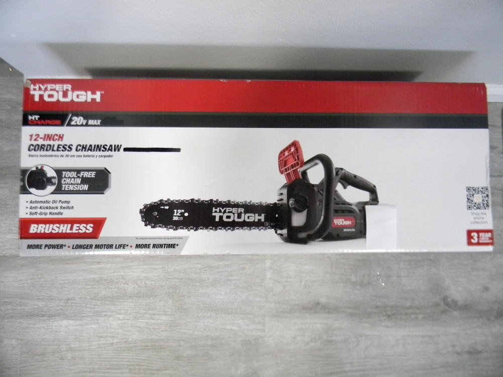 NEW Hyper Tough 20V 20Volt 12" Brushless Chainsaw - TOOL ONLY