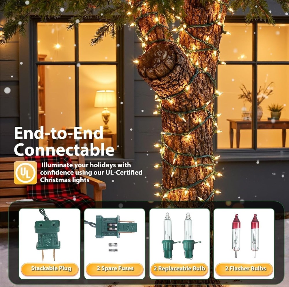 2PACK 50Count Easter String Lights,Christmas Lights Plug in,13FT Incandescent...