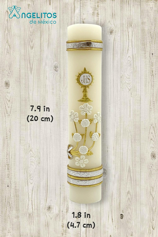 Devotional Candle for First Communion Keepsake Unique Handmade Cirio
