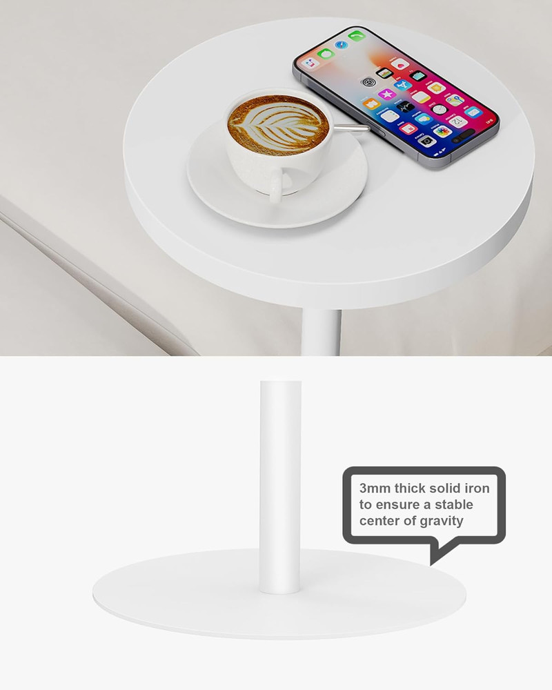 Tall round Side Table, Small End Table, beside Table, Drink Table, Pedestal Side