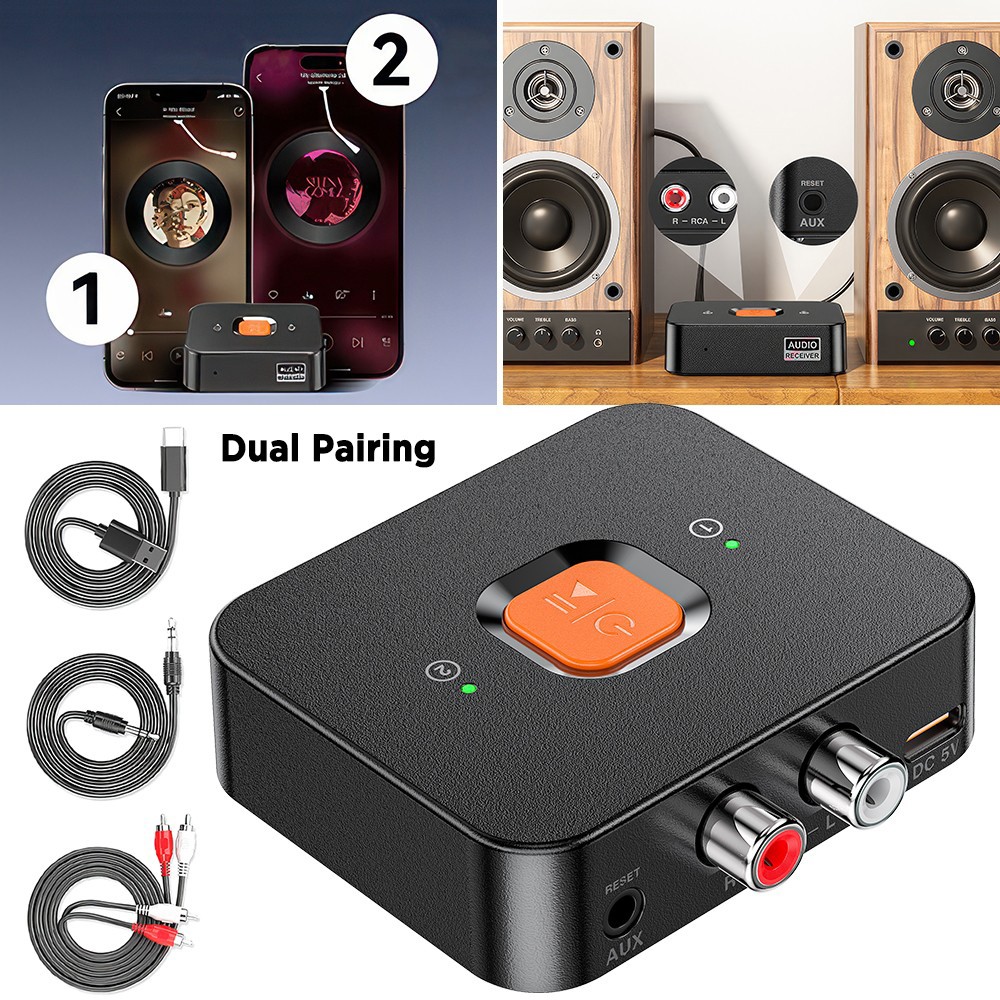 Bluetooth 6.0 Transmitter Receiver Transmitter Receiver Stereo Audio RCA Adapter