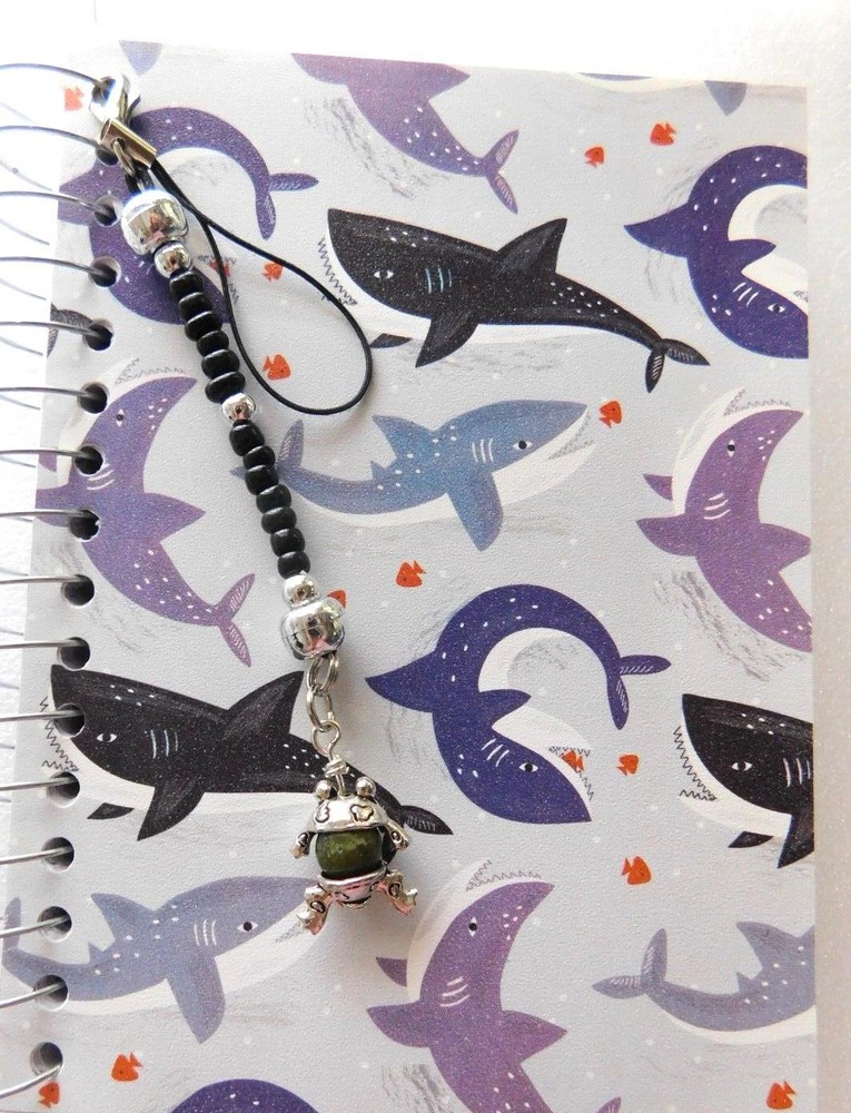 Beaded Dangler Hanging Frog For Junk Journal Purse Backpack Notebook