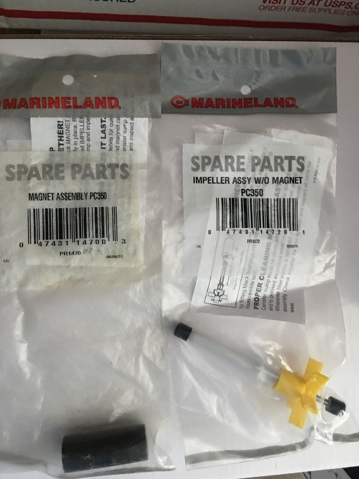 Marineland Magnum 350 Filter Impeller Assembly, Magnet & Rubber Ends NEW!!