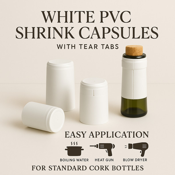 LD Carlson White PVC Shrink Capsules (500 Bulk)