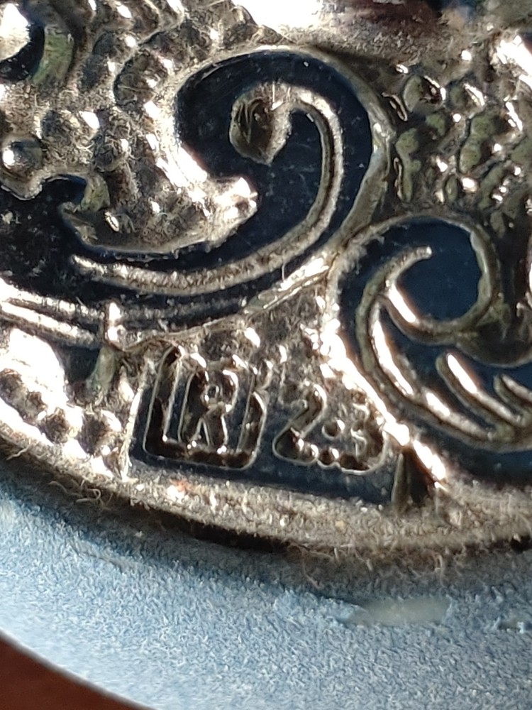 Blue and Silver Fabric Round Box