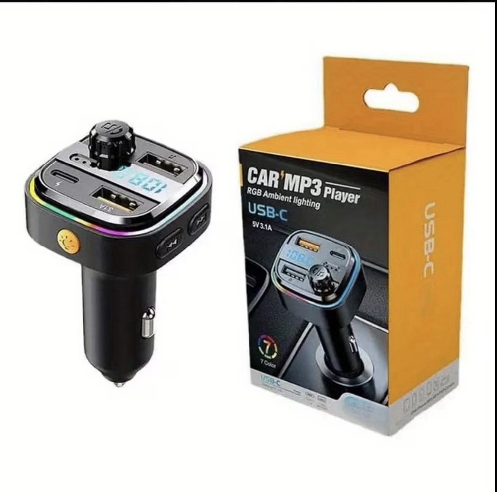 Fm Transmitter - Transmitter  Stereo - Fm Transmitter - 2 USB Ports, 1 USB C