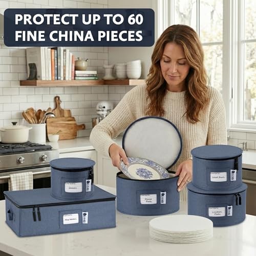 China Storage Hard Shell Containers 5-Piece Set Moving Boxes 5 Pack Denim Blue