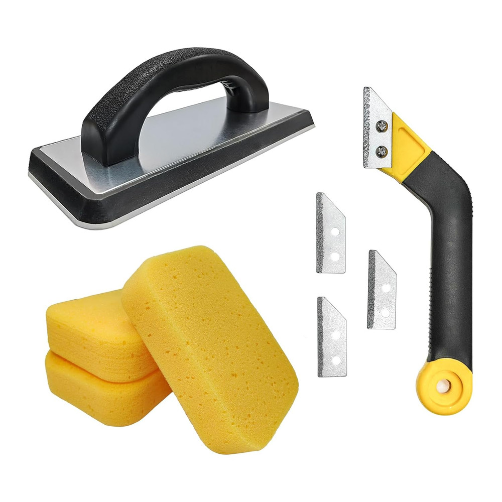 8 Pcs Grout Float Sets Include 9.5 X 4 Inch Molded Rubber Grout Float, 6 Sponge,