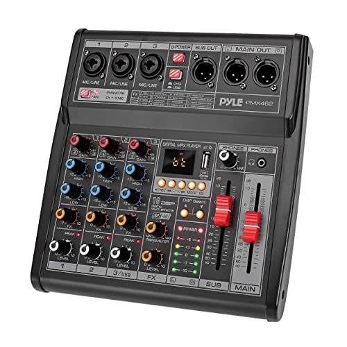 Pyle PMX462 Professional Bluetooth DJ Audio Mixer - 3 - Channel DJ Controller