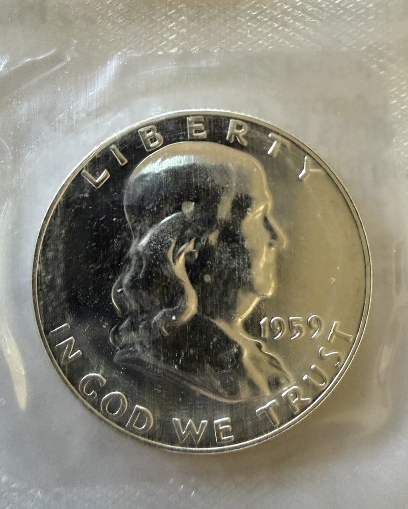 1959 Franklin Half Dollar Silver Proof Enclosed From Mint 50C