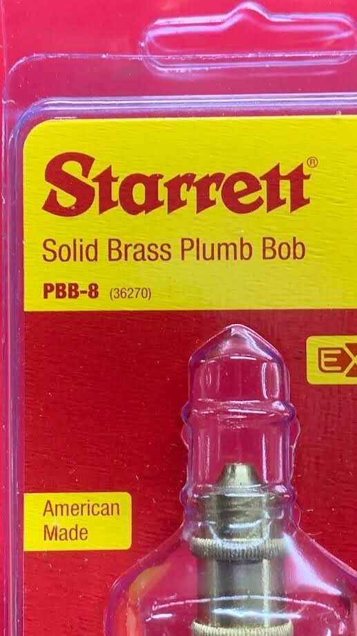 Starrett PBB-8 Plumb Bob Kit, Solid Brass, 8 oz. IN STOCK