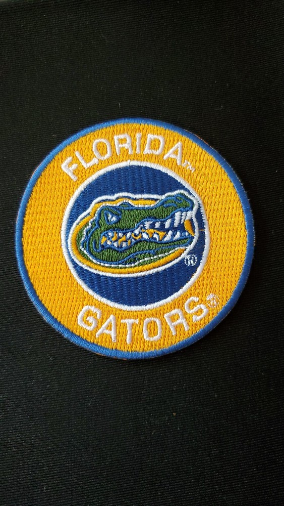 Florida Gators Round Style Patch. Embroidered. Iron On Backing. 3"x3"