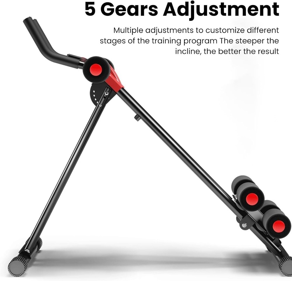 Adjustable Ab Trainer, Foldable Ab Machine for Home Gym Beginners