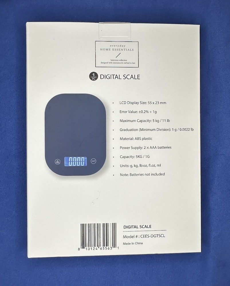 Everyday Home Essentials DIGITAL SCALE - Digital Kitchen Scale with LCD Display