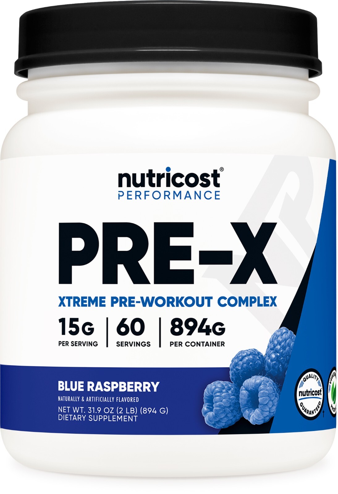 Nutricost Pre-X, Xtreme Pre-Workout Complex Powder, Blue Raspberry, 60 Servings