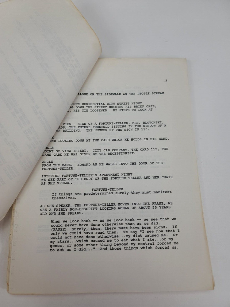 EDMOND / David Mamet 1989 Screenplay Draft Script, based on his own play