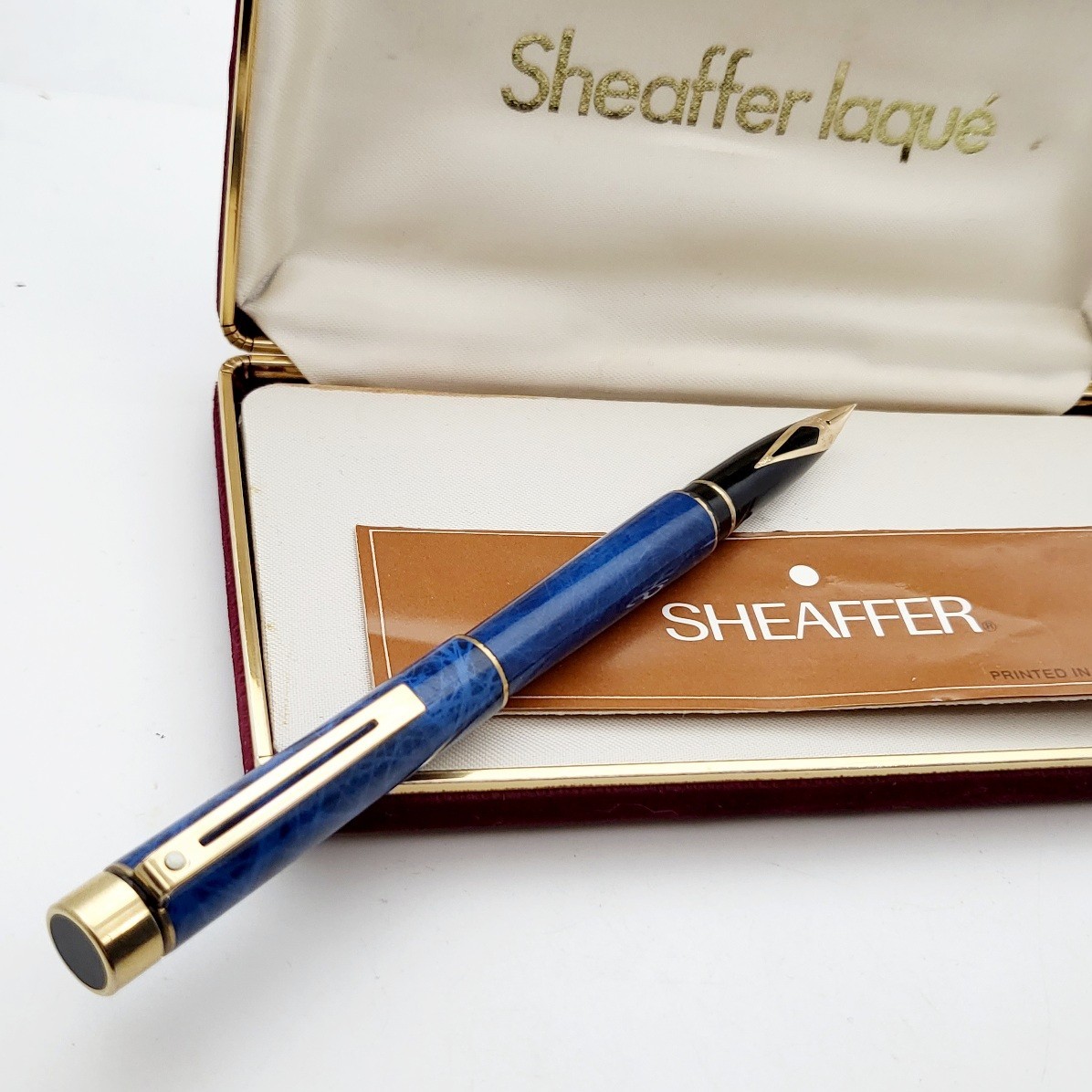 SHEAFFER TARGA 1036 BLUE RONCE -FOUNTAIN PEN-14K GOLD NIB-70's-NEW-BOX and PAPER