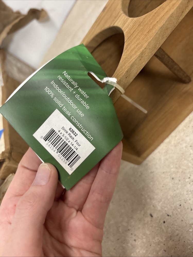 SeaTeak 62632 Drink Rack Four - Solid Teak