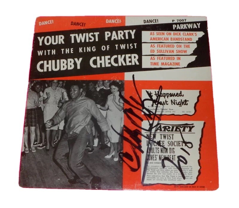 CHUBBY CHECKER SIGNED YOUR TWIST PARTY VINYL LP *EXACT PROOF*