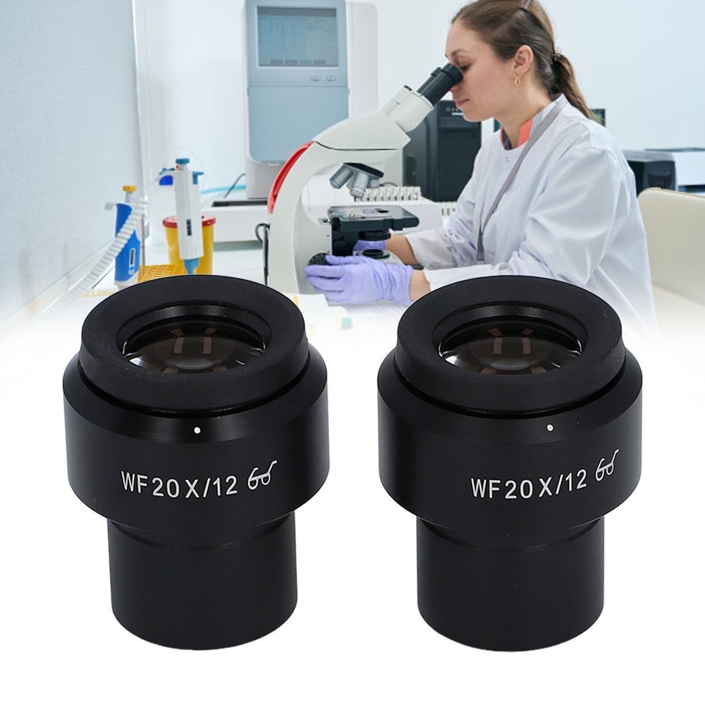 2 Pcs Microscope Eyepiece WF20X Widefield Adjustable Diopter Optical Microscope