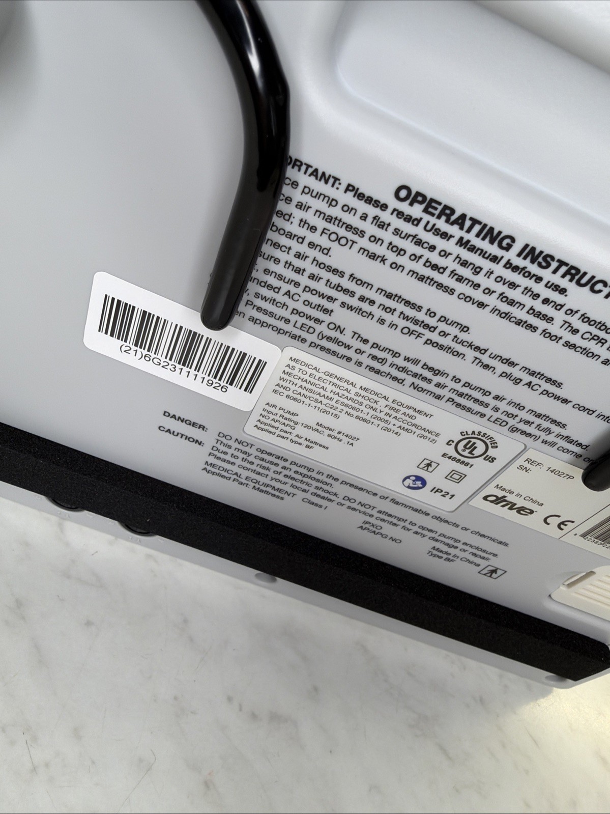 DRIVE MEDICAL Air Pump 14027 Mattress System Pump Only NEW