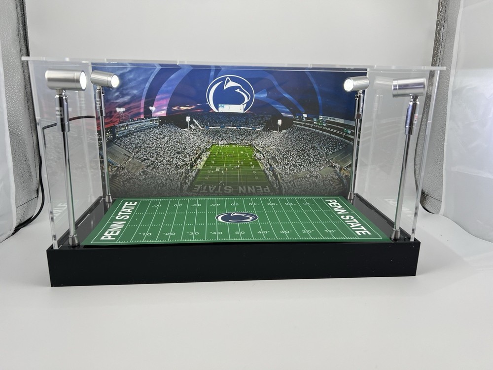 Penn State Nittany Lions - PSU - Custom 2 Mini Helmet Display Case W/ LED Lights