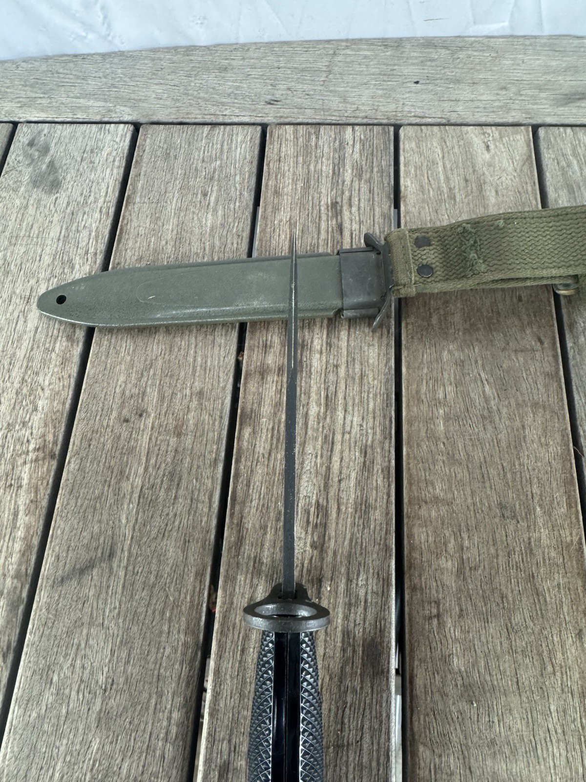 Vietnam Era M-7 COLT BAYONET AND SCABBARD MADE BY Colt Excellent ! 1963
