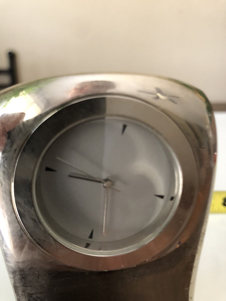 Vintage Brush Silver Heavy Torso Desk Clock