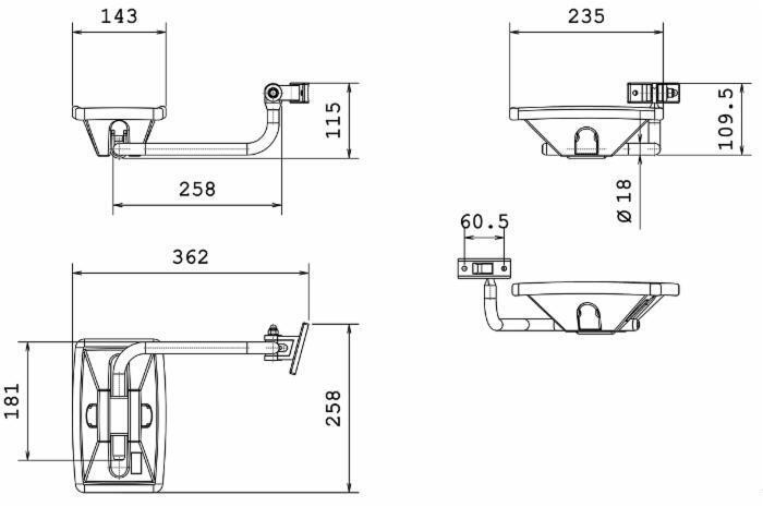 Complete Black Side Mirror For Left Side Application, Manual Adjustment
