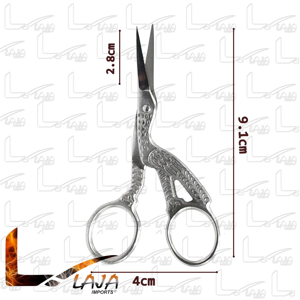 3.5" Silver Plated Embroidery Scissors Sewing Shears Bird Design