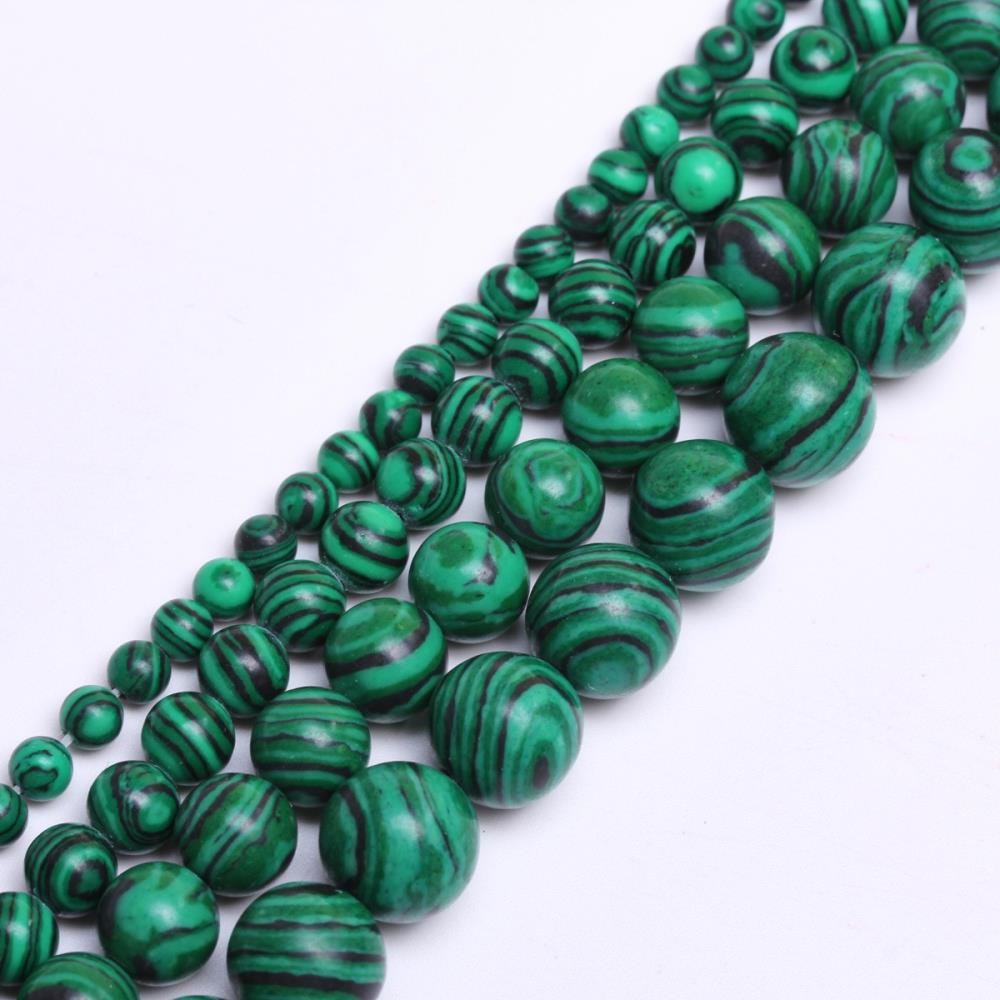 Wholesale Smooth Natural Green Malachite Beads Round Loose Bead 4mm 6mm 8mm 10mm