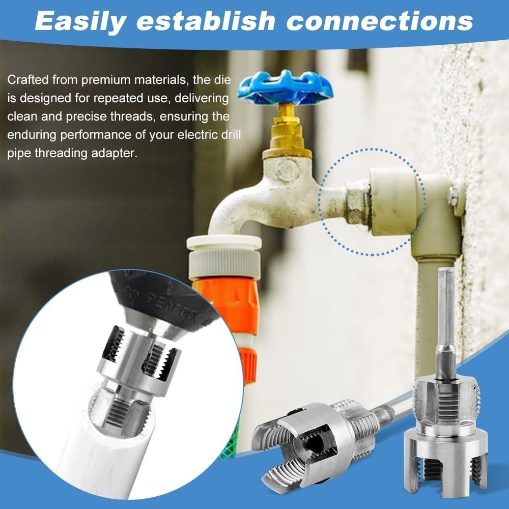 Pipe Threading Tool for Internal & External Threads, 2pcs Dual End 1/2" NPT & 3/