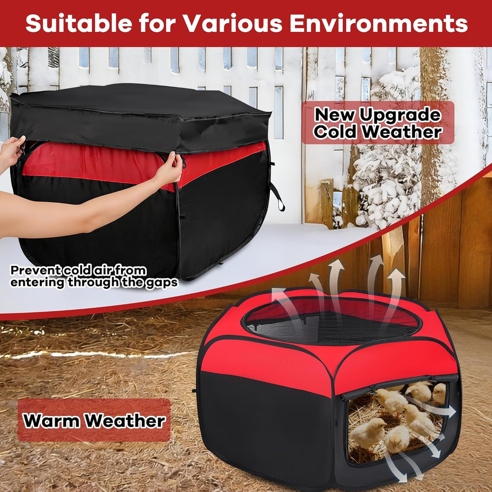 Brooder Box for Chicks, Chicken Brooder Box Starter Kit up to 15 Baby Chicken Ca