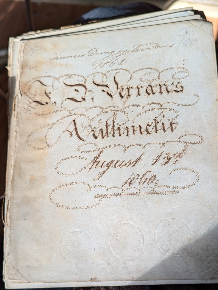 Victorian Era Schoolboy's Workbook, Aug 13, 1860, Cornwall Devon, England