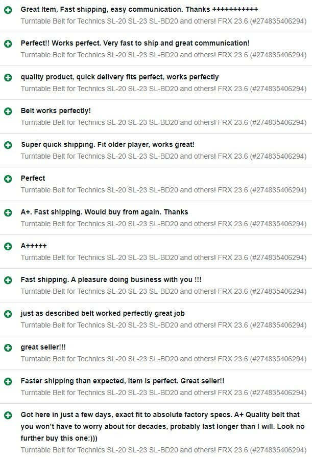 Turntable Belt for Technics SL-20 SL-23 SL-BD20 and others! FRX 23.6