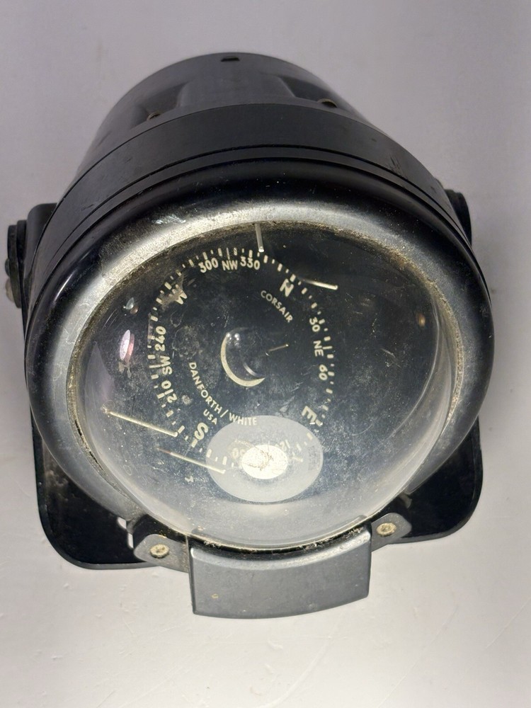 DANFORTH WHITE COSSAIR HI-SPEED NAUTICAL COMPASS, Used, Parts Only BOSTON MASS